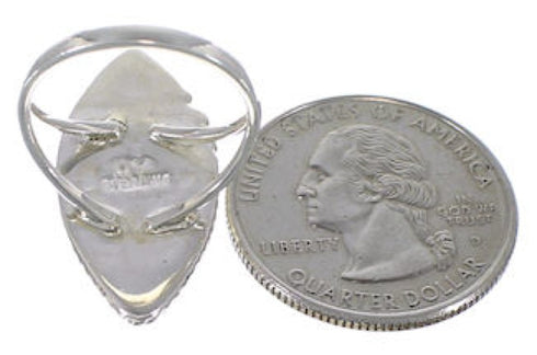 Genuine Sterling Silver Turquoise Inlay Ring Size 7-1/2 UX33984